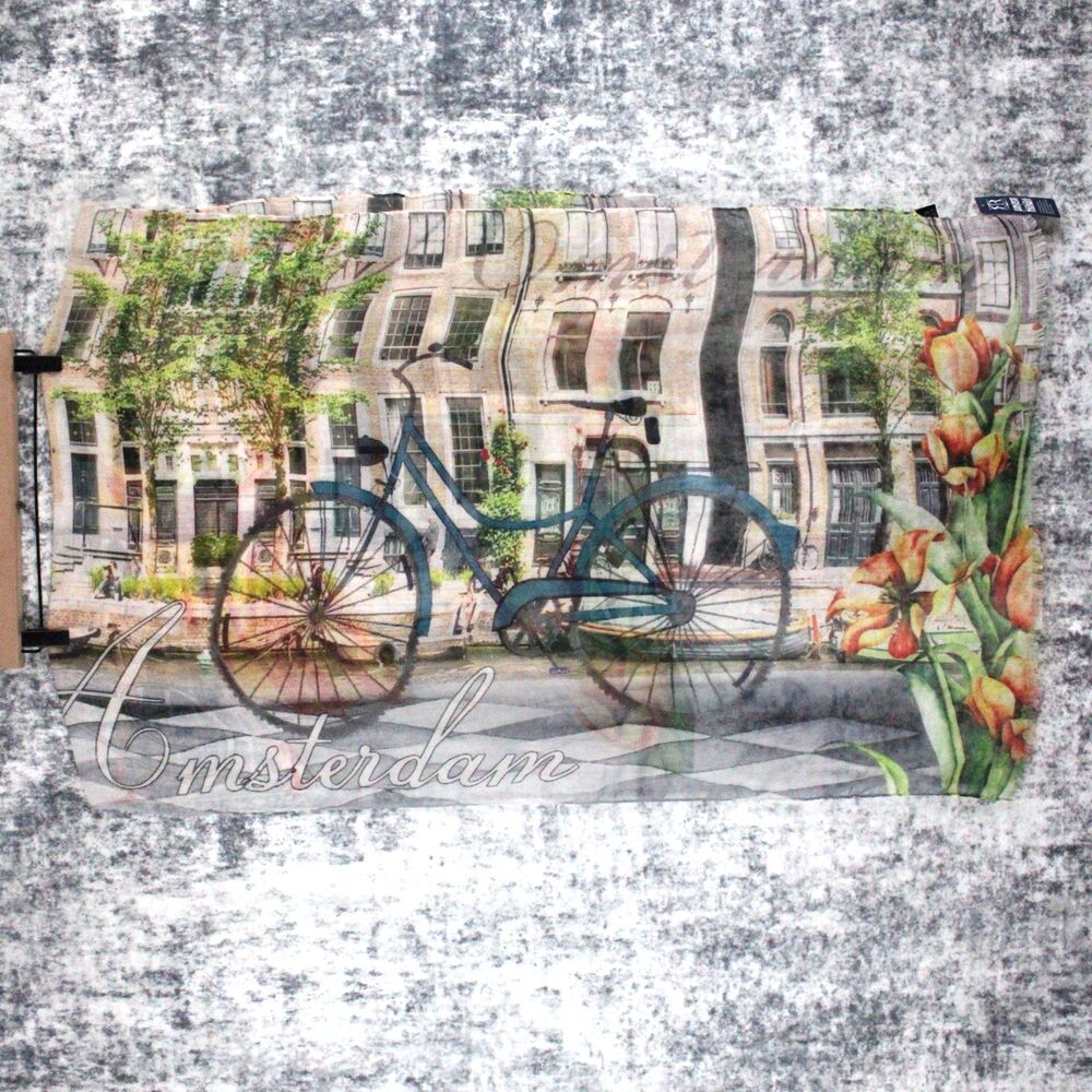 Robin Ruth Art Scarf Amsterdamn 64" x 25" Polyester NEW